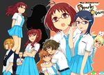  6+girls akizuki_ryou bespectacled glasses hidaka_ai hidaka_mai highres himetsuba idolmaster idolmaster_dearly_stars ishikawa_minori md5_mismatch mizutani_eri multiple_girls okamoto_manami ozaki_reiko rough_time_school sakurai_yumeko school_uniform silhouette suzuki_ayane takeda_souichi 