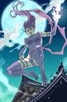  bad_id bad_pixiv_id breasts bridal_gauntlets cloud elbow_gloves gloves jumping katana large_breasts leotard long_hair moon nipples psylocke purple_eyes purple_hair rooftop sakakibara_mizuki solo star_(sky) sword thighhighs weapon x-men 