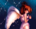  angel_wings bdsm bondage bound bound_wrists breasts kobayashi_yuuji looking_back neon_genesis_evangelion no_panties red_hair rope small_breasts solo souryuu_asuka_langley wallpaper wings 