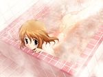  ass bath bathtub brown_hair fujiwara_warawara game_cg itou_wakaba lying nude on_stomach red_eyes short_hair solo steam water wet yunohana 