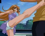  breasts brown_hair green_eyes high_kick ikkitousen kicking long_hair medium_breasts panties pantyshot pantyshot_(kicking) screencap solo sonsaku_hakufu underwear upskirt white_panties 