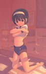  buruma copyright_request gym_uniform hairband houmitsu solo undressing 