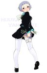  evoker gun handgun holster kazu legs long_sleeves panties pantyshot persona persona_3 solo thigh_holster thighhighs underwear weapon white_legwear white_panties yamagishi_fuuka 