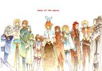  6+boys anise_tatlin artist_request asch copyright_name dist_(tales) everyone guy_cecil hair_tubes ion jade_curtiss long_sleeves luke_fon_fabre mieu multiple_boys multiple_girls natalia_luzu_kimlasca_lanvaldear peony_ix sidelocks tales_of_(series) tales_of_the_abyss tear_grants van_grants 