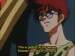  90s listen_to_my_song macross macross_7 male_focus nekki_basara screencap solo subtitled 