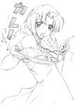  chie_rumiko ciel curry food greyscale higurashi_no_naku_koro_ni monochrome parody solo tomose_shunsaku tsukihime 