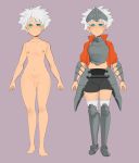  absurdres armor blue_eyes character_fusion eucliwood_hellscythe highres sm0lsuccubus small_penis trap uzumaki_naruto white_hair 