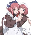 absurdres highres hisui kohaku long_sleeves multiple_girls siblings transparent_background tsukihime twins vector_trace 