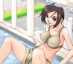 bra breasts brown_bra brown_panties cameltoe covered_nipples large_breasts lingerie lowres may_lee mokusa panties snk solo the_king_of_fighters underwear underwear_only 