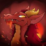  draegonis dragon feral fire fire_breathing fur furred_dragon horn josephtl 