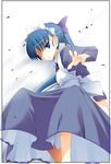  blue_eyes blue_hair copyright_request jirou_(chekoro) long_sleeves maid solo 