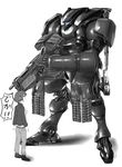  abubu cyberpunk ghost_in_the_shell gun kusanagi_motoko mecha parody power_suit rifle science_fiction solo weapon yotsubato! 