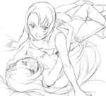  arm_support artist_request bare_shoulders breast_press breasts cleavage collarbone dress greyscale juliet_nao_zhang large_breasts looking_at_viewer lying monochrome multiple_girls my-otome natsuki_kruger on_back on_stomach simple_background spider-man_(series) white_background yuri 