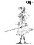  greyscale long_sleeves maria-sama_ga_miteru mike156 monochrome shimazu_yoshino shinai solo sword weapon 