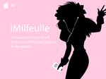  character_name digital_media_player earbuds earphones galaxy_angel highres ipod ipod_ad milfeulle_sakuraba monochrome pink pink_background shadow silhouette solo vector_trace 