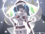  breasts christmas gambler_club hat highres hinata_aki keroro_gunsou large_breasts panties pantyshot santa_costume santa_hat solo underboob underwear wallpaper 