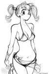  bikini dragon_quest dragon_quest_viii greyscale jessica_albert magic_bikini_(dq) mike156 monochrome sarong solo swimsuit translucent_sarong 