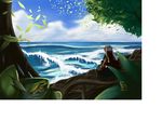 artist_request long_hair long_sleeves nature ocean rozen_maiden scenery solo suiseiseki very_long_hair 