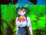  90s animal_ears animated animated_gif bell bouncing_breasts breasts cat_ears green_eyes green_hair hyper_police jingle_bell large_breasts lowres sasahara_natsuki_(hyper_police) short_hair solo 