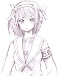  long_sleeves lowres medium_hair monochrome purple solo souzan_kurasuke suzumiya_haruhi suzumiya_haruhi_no_yuuutsu 