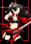 fate/stay_night fate_(series) guitar instrument long_sleeves mikami_mika solo thighhighs toosaka_rin 