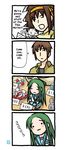  1girl 4koma brown_hair churuya comic eretto hard_translated kita_high_school_uniform kyon long_sleeves nyoro~n parody school_uniform suzumiya_haruhi suzumiya_haruhi_no_yuuutsu translated 