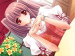  airi_(quilt) carnelian flower game_cg hands_clasped own_hands_together quilt_(game) ribbon solo twintails two_side_up 