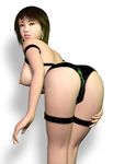  3d ass bent_over breasts copyright_request earrings jewelry large_breasts leather metadoll nipples solo 
