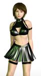  3d breasts collar copyright_request earrings jewelry large_breasts leather metadoll midriff solo 