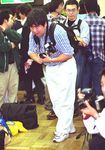  backpack bag black_hair camera glasses multiple_boys otaku photo plaid real_life saizensen-kun short_hair 