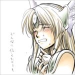  blonde_hair closed_eyes kyuu_(komugi) lowres riesz seiken_densetsu seiken_densetsu_3 solo tears translation_request upper_body 