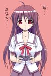  ahoge blood brown_hair game_console gamecube iriya_kana iriya_no_sora_ufo_no_natsu long_hair nosebleed playing_games red_eyes solo takayaki video_game 