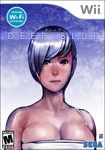  blue_hair breasts brown_eyes copyright_request game_console large_breasts qiqo short_hair solo wii 