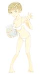  barefoot bikini breasts copyright_request full_body orange_drop short_hair simple_background small_breasts solo standing swimsuit white_background 