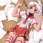  dd_(ijigendd) latex miniskirt os-tan ringlets skirt solo striped striped_legwear thighhighs vista-tan vistake zettai_ryouiki 