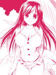  breasts copyright_request covered_nipples hima large_breasts long_hair monochrome solo thigh_gap 