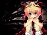  blonde_hair blue_eyes blush chibi doll long_hair medicine_melancholy ribbons short_hair su-san touhou wings 