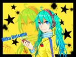  blue_eyes blue_hair hatsune_miku headphones twintails vocaloid 