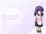  chibi dress fate/stay_night matou_sakura purple_hair short_hair socks violet_eyes 