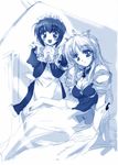  artist_request blue feena_fam_earthlight gloves long_sleeves maid mia_clementis monochrome multiple_girls yoake_mae_yori_ruri_iro_na 