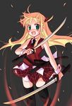  arisa_bannings burning_arisa lyrical_nanoha mahou_shoujo_lyrical_nanoha minamura_haruki solo sword thighhighs weapon 