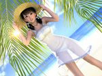  3d beach bikini day dress flear hat incise_soul lace m-rs outdoors see-through solo straw_hat sun_hat swimsuit 