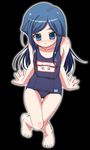  barefoot etou_mei feet gakuen_utopia_manabi_straight! gambler_club name_tag one-piece_swimsuit school_swimsuit solo swimsuit toes 