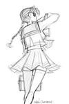  greyscale hoshina_tomoko mike156 miniskirt monochrome skirt solo thighhighs to_heart zettai_ryouiki 