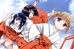  copyright_request hakama japanese_clothes long_sleeves miko multiple_girls otaut-r red_hakama torii 