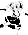  cute_&amp;_girly_(idolmaster) greyscale idolmaster idolmaster_(classic) idolmaster_1 monochrome outstretched_arms solo spread_arms takatsuki_yayoi twintails yuu_(kfc) 