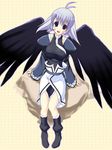  boots kamyu kaneru sitting_on_rock solo utawareru_mono wings 