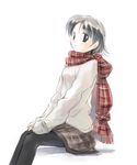  ikeda_jun_(mizutamari) original pantyhose plaid plaid_scarf scarf solo source_request 