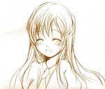 brown code_geass happy long_hair lowres monochrome shirley_fenette sketch smile solo 
