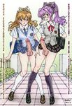 blush copyright_request futanari jinjin multiple_girls school_uniform translated 